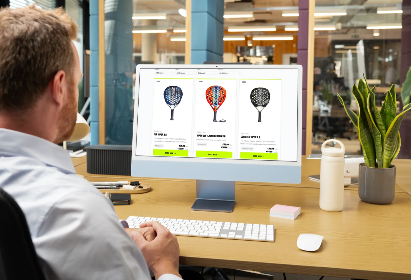 RentRacket online booking page